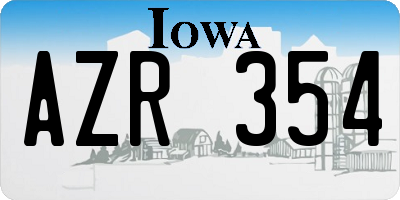 IA license plate AZR354