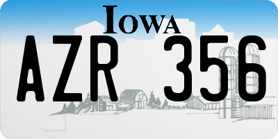 IA license plate AZR356
