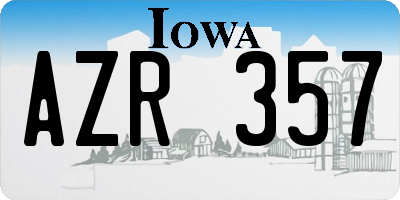 IA license plate AZR357