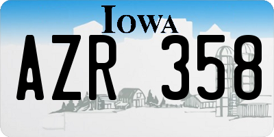 IA license plate AZR358