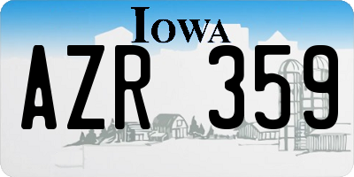 IA license plate AZR359