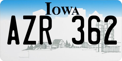 IA license plate AZR362