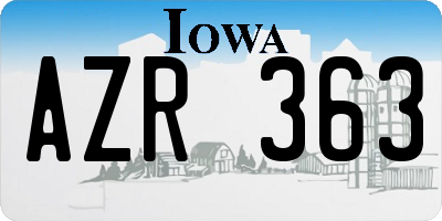 IA license plate AZR363
