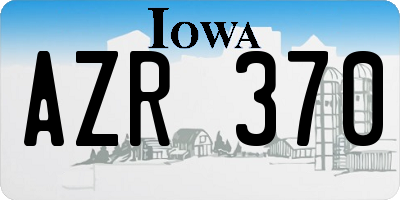 IA license plate AZR370