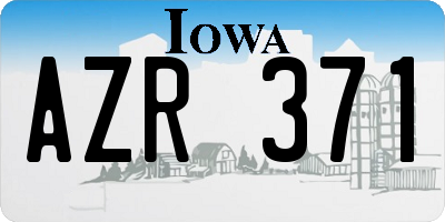IA license plate AZR371