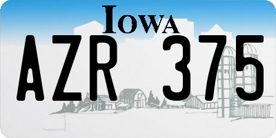 IA license plate AZR375