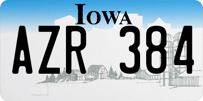 IA license plate AZR384