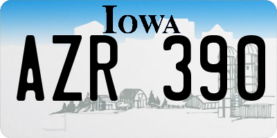 IA license plate AZR390