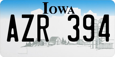 IA license plate AZR394