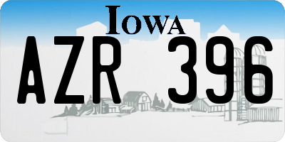IA license plate AZR396