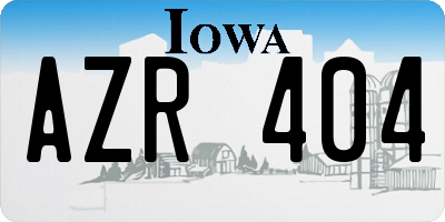 IA license plate AZR404