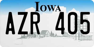 IA license plate AZR405