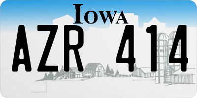 IA license plate AZR414