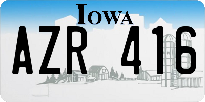 IA license plate AZR416