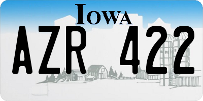 IA license plate AZR422