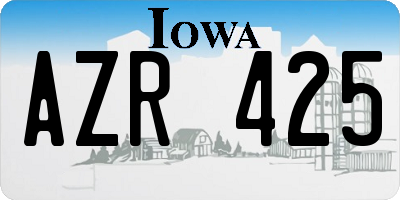 IA license plate AZR425