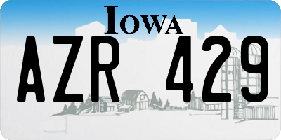 IA license plate AZR429