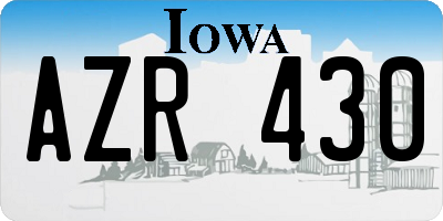 IA license plate AZR430