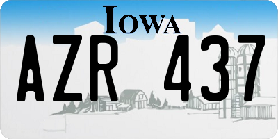 IA license plate AZR437