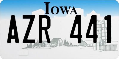 IA license plate AZR441