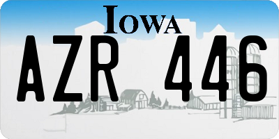 IA license plate AZR446