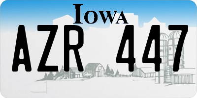 IA license plate AZR447