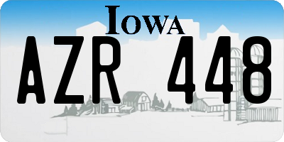 IA license plate AZR448