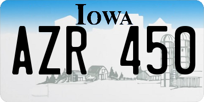 IA license plate AZR450