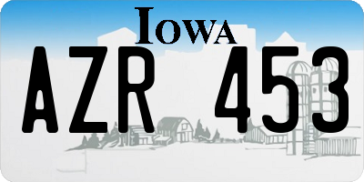 IA license plate AZR453