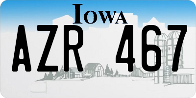 IA license plate AZR467