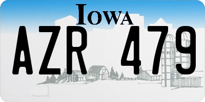 IA license plate AZR479