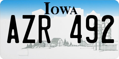 IA license plate AZR492