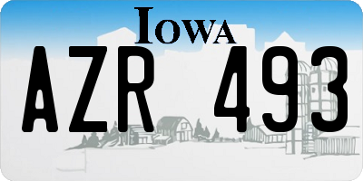 IA license plate AZR493