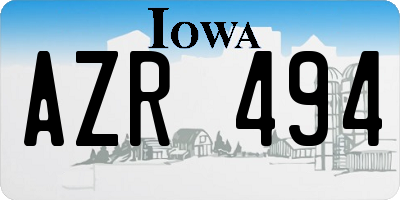 IA license plate AZR494