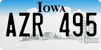 IA license plate AZR495