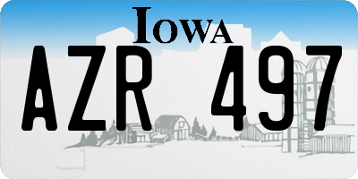 IA license plate AZR497