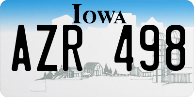IA license plate AZR498