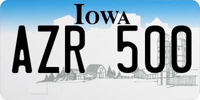 IA license plate AZR500