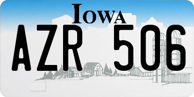 IA license plate AZR506