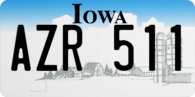 IA license plate AZR511