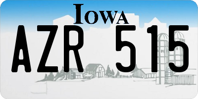 IA license plate AZR515