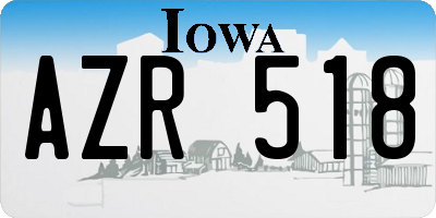 IA license plate AZR518