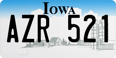 IA license plate AZR521
