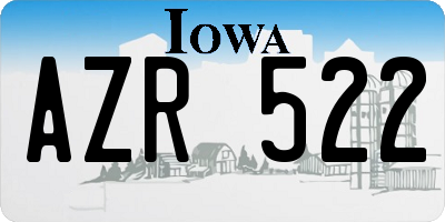 IA license plate AZR522