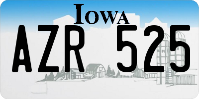 IA license plate AZR525