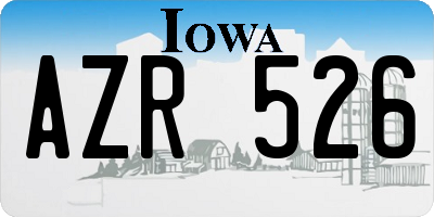 IA license plate AZR526