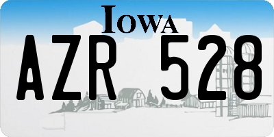 IA license plate AZR528