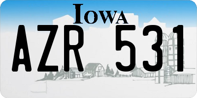 IA license plate AZR531