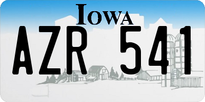 IA license plate AZR541