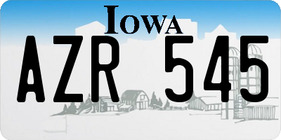 IA license plate AZR545
